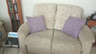 Chollo oportunidad sofás de tela beige 3 y 2 plaza