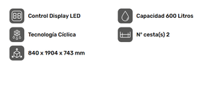 Congelador Aspes 600L Dual Cooling