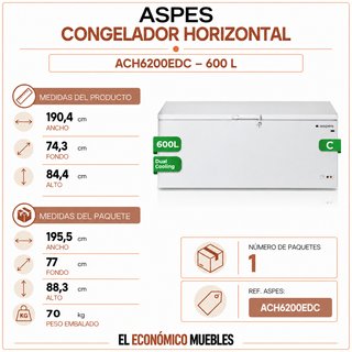 Congelador Aspes 600L Dual Cooling