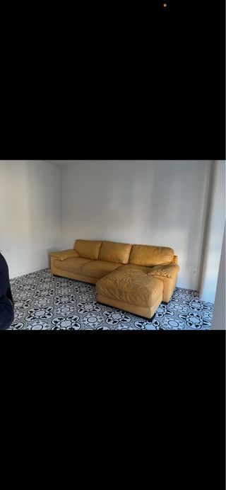 URGE VENDER Sofá Chaiselongue Amarillo de piel