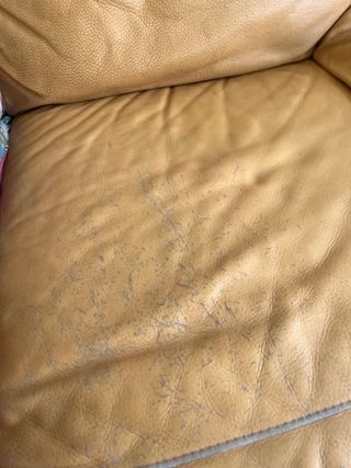 URGE VENDER Sofá Chaiselongue Amarillo de piel