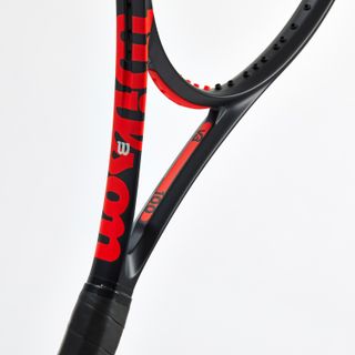 Raqueta de tenis adulto, Wilson Clash 100 V3 negro naranja
