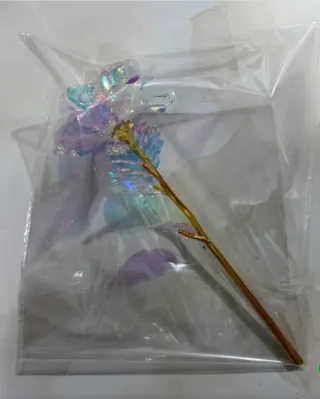 Rosa Eterna Decorativa Oro Trasparente