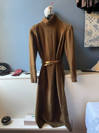 Abito vintage lana marrone