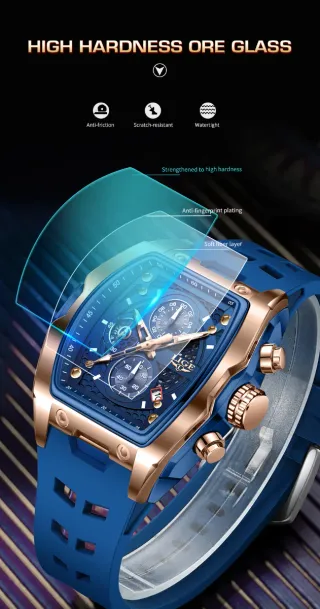 Reloj LIGE Hombre Azul y Dorado