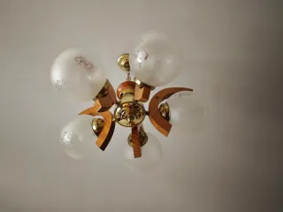 Lámpara de techo madera y cristal