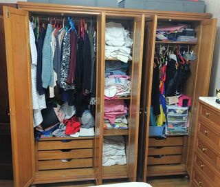 Armario Clásico de 5 Puertas Madera Maciza