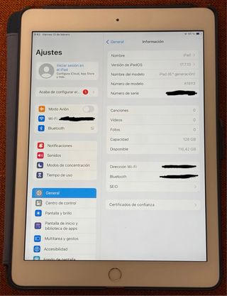 iPad 6ª generación 128GB Plata