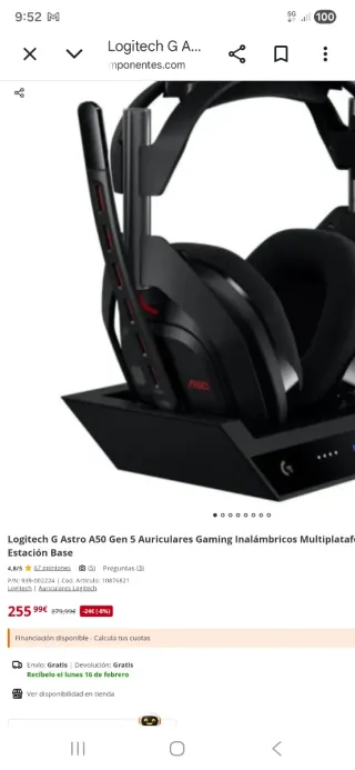 Auriculares Astro A50 Wireless + Base Station
