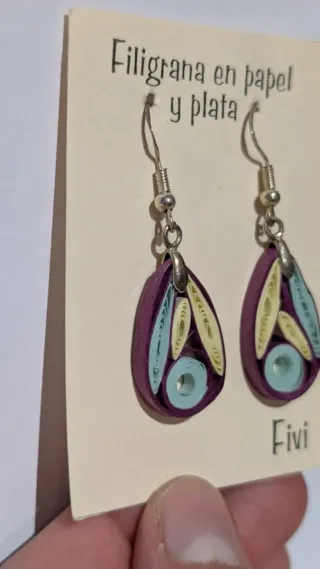 Pendientes Filigrana Papel y Plata