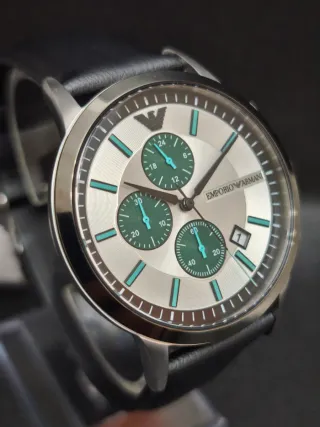 Reloj Emporio Armani Hombre Plata y Verde