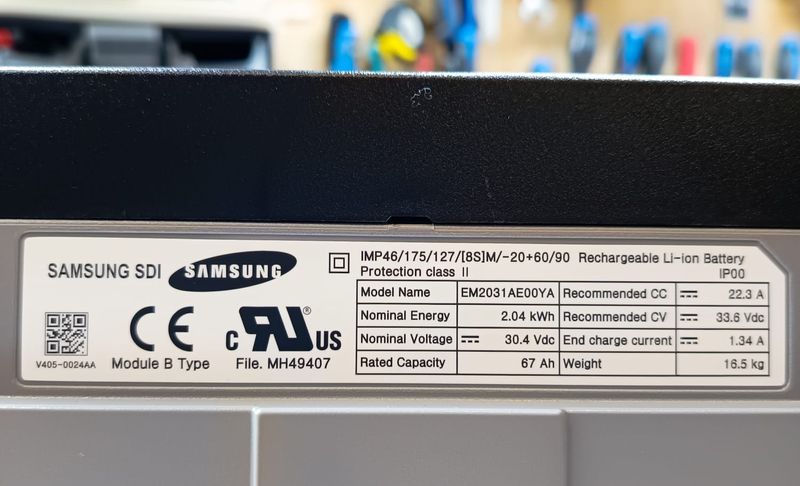 Batería Li-ion Samsung SDI 67Ah – módulo sin BMS