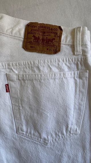LEVIS 501 W 34 VAQUEROS RECTOS BLANCOS USA HOMBRE