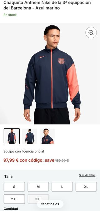 Chaqueta Anthem Nike Barça 3ª equipación XXL