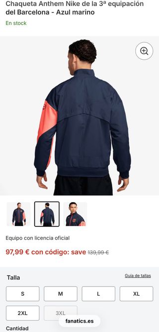 Chaqueta Anthem Nike Barça 3ª equipación XXL