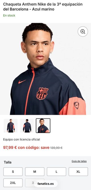 Chaqueta Anthem Nike Barça 3ª equipación XXL