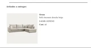 Sofá rinconera Orson beige Kenay