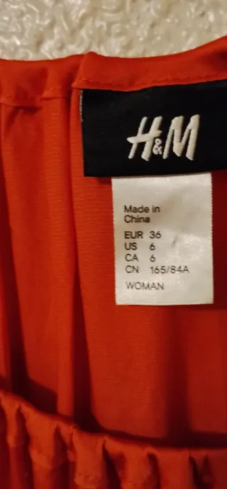 Vestido efecto satén naranja H&M