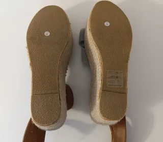 Scarpe donna Espadrillas Zeppa Denim Marrone