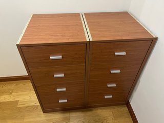 2 Cajoneras armario 4 cajones con guias extraibles