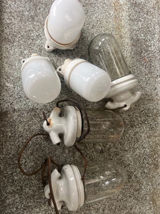 Lote 5 Lámparas Industriales Vintage