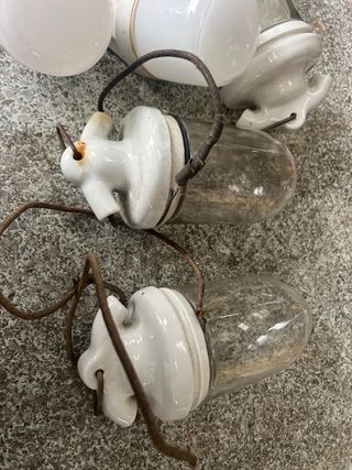 Lote 5 Lámparas Industriales Vintage