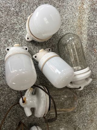 Lote 5 Lámparas Industriales Vintage