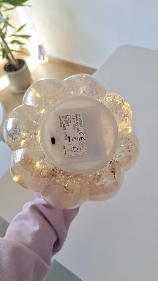 Calabaza cristal decorativa con luces