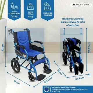 Silla de ruedas MOBICLINIC ligera aluminio