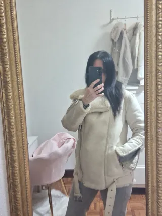 Chaqueta Zara Beige Forrada