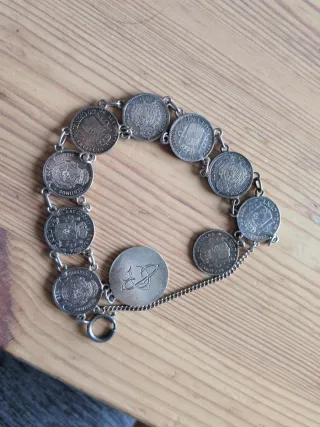 Pulsera monedas Alfonso XIII plata