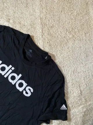 Camiseta Adidas Negra Logo Blanco Talla XL
