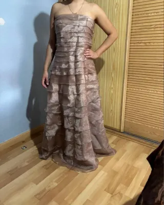 Vestido fiesta El Corte Inglés beige