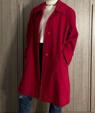Cappotto Donna Pura Lana Rosso