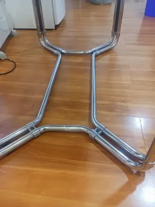 Mesa grande de comedor cristal 140x85x73.