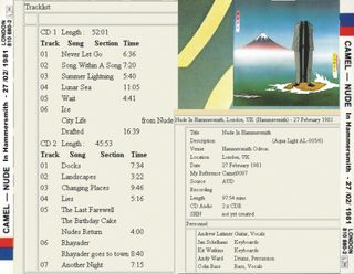 CAMEL. CONCIERTOS NO OFICIALES EN MP3 (BOOTLEGS)