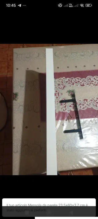 Mensola da parete bianca in legno misura