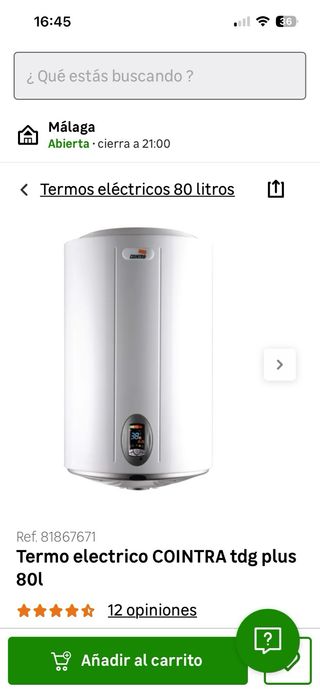 Termo Eléctrico Cointra TDG Plus 80L