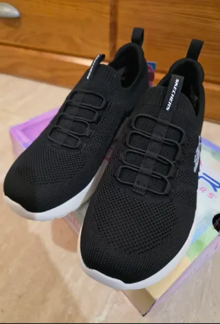 Skechers Air Mujer Negro/Blanco