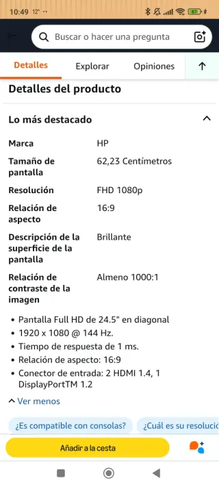 Monitor HP Omen Negro