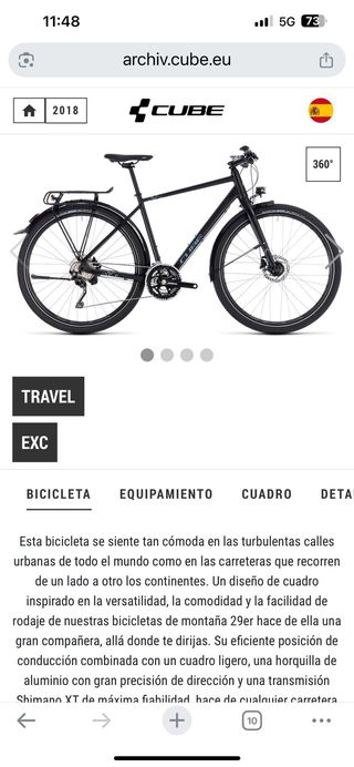 Bicicleta Cicloturismo Cube Travel EXC 2018 rod 29