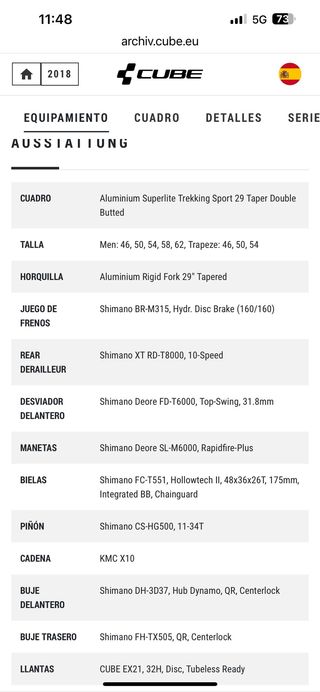 Bicicleta Cicloturismo Cube Travel EXC 2018 rod 29