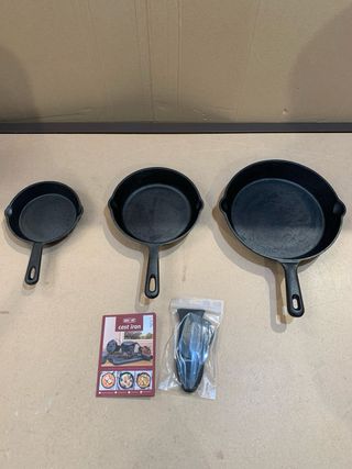 Juego 3 Sartenes Hierro Fundido Overmont