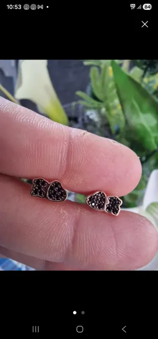 Pendientes Corazón Plata S925 Negro