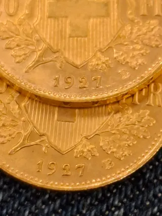 Moneda Oro Helvetia 20 francos suizos