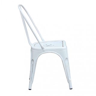 Sedia Metallo Bianca Vintage Stile Industriale Bar