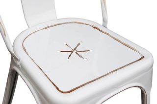 Sedia Metallo Bianca Vintage Stile Industriale Bar