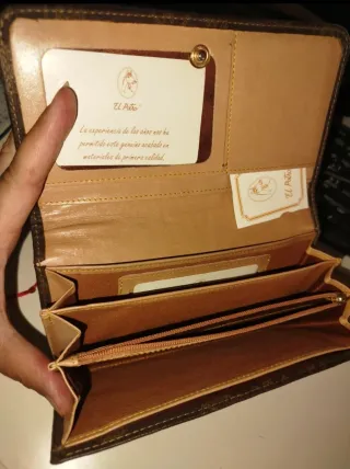 Cartera El Potro Monedero Marrón y Beige