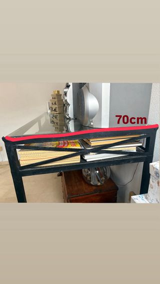 Aparador hierro y cristal 2m