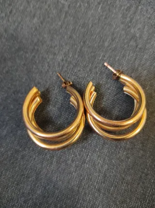 Pendientes Aro Doble Dorado